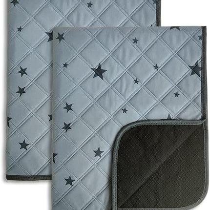 RIOUSSI Washable Pee Pads for Dogs, Reusable, Absorbent, Leakproof, Non Slip Pet Puppy Pads for Potty Training. Gray Stars, 18x24 Inch(2pack)