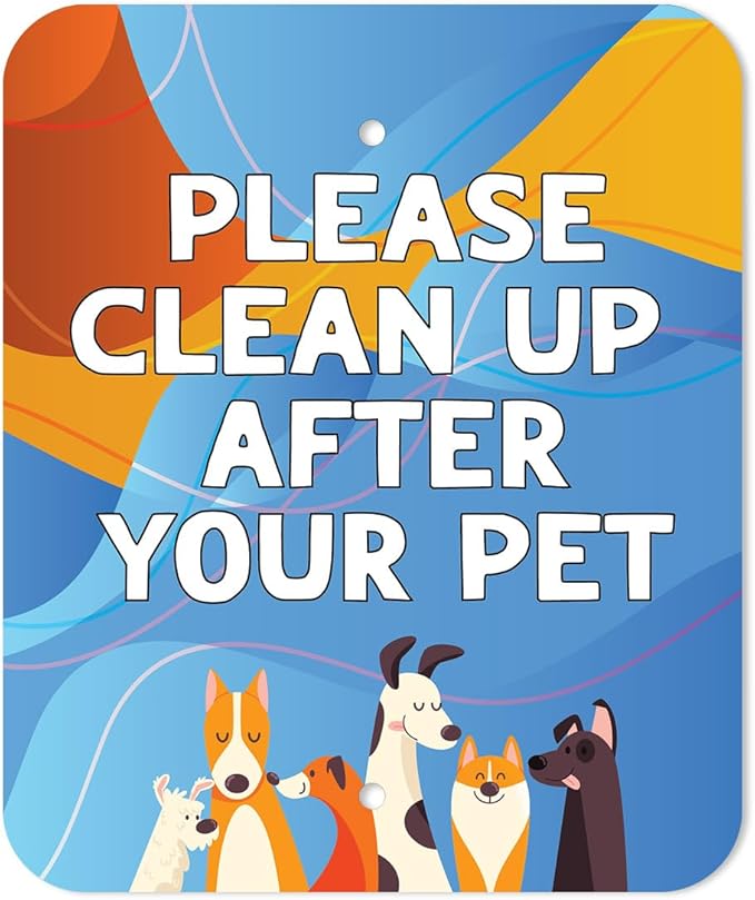 DISPENSE-ART™ collection "Abstract Dogs" - Custom UV printed design on rust-proof aluminum starter dog waste station/roll bag system - Includes 400 dog waste bags & 10x12 Sign