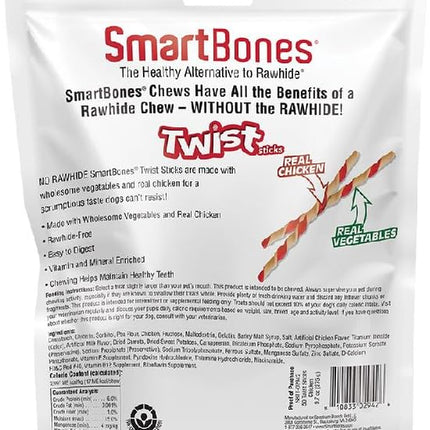 SmartBones Smart Twist Sticks, Rawhide Free Dog Chew Sticks, Made With Real Chicken, 50 Sticks , 9.7 Ounce (Pack of 1)