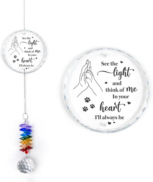 Pet Memorial Suncatcher - Dog Cat Loss Sympathy Gift - Rainbow Crystal Prism - Bereavement Keepsake - Pet Lover Gift - Daily Remembrance - Suncatcher Ornament