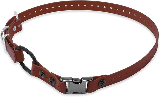 Educator Quick Snap Bungee Dog Collar, Biothane, Waterproof, Odorproof, Easy Connect and Disconnect Clasp and D Ring with Comfort Bungee Loop, Adjustable for Custom Fit, 3/4-Inch, Brown