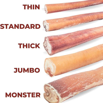 Bully Bunches Premium 6 Inch Standard Odor-Free Bully Sticks for Small to Medium Dogs & Puppies - Long Lasting Chews for Oral Care - All Natural, 100% Beef Dog Treats, Rawhide Free (10 Pk)