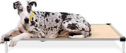 K9 Ballistics Chew Proof Elevated Outdoor Cooling Cot Bed for XX Large Dogs - Virtually Indestructible, Preassembled, Withstands Aggressive Chewers - XXL, Ripstop Sandstone