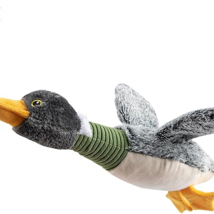 Best Pet Supplies Interactive Squeaky Dog Chew Toy, Ideal Dog Toys for Chewers, Small, Medium & Large Dogs, and Fetch Lovers - Mallard Duck (Gray, Gray, Brown), Small