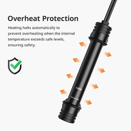 NICREW 300W Aquarium Heater with Temperature Adjustable Controller & Dual Sensors, 50-80 Gallon Submersible Fish Tank Heater, Overheat Protection