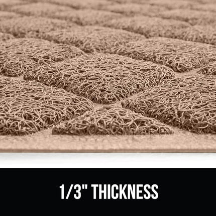 GORILLA GRIP Cat Litter Box Mat, 32x32, Water Resistant, US Designed Kitty Litter Trapping Mats, Easy to Clean, Scatter Control, Less Mess and Clean Floors, Kitten Supplies for Indoor Cats, Beige