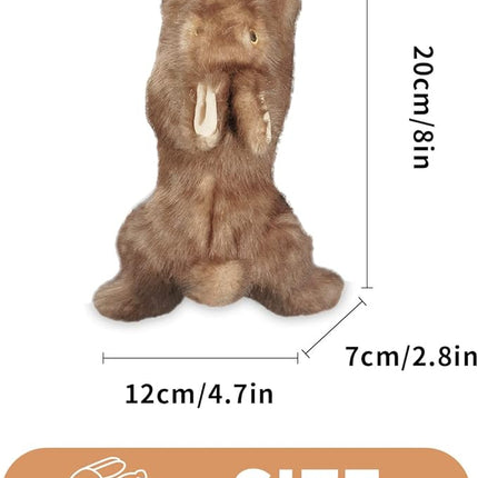 ALL FOR PAWS Squeaky Dog Toys, Dog Stuffed Animal Toys, Plush Toy for Small Medium Large Dogs, Puppy Chew Toy with Squeaker, Brown Rabbit-S