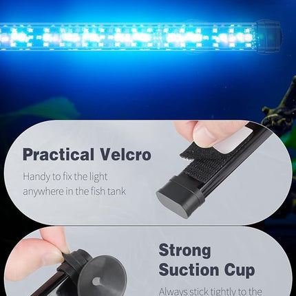 Pawfly 6.5 W Aquarium LED Light 12 Inch 24/7 Fish Tank Light with Full Spectrum IPX8 Waterproof Lights Multi-Colored LEDs with D/N Mode Single Color Effects Timer and Adjustable Brightness