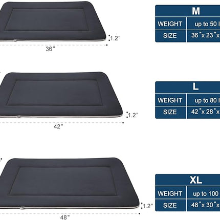 Large Dog Bed Soft Crate Pad Mat 47" Machine Washable with Non-Slip Bottom for Large Medium Dogs