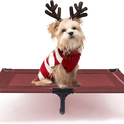 suddus Elevated Dog Bed Waterproof Outdoor, Portable Raised Dog Beds, Dog cots Off The Floor, Dog Beds Easy Clean Indoor or Outdoor Use, Medium, Red