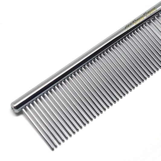 6.1" Comb with Rounded Ends Spine, Pet Comb for Professional Groomer Tool, for Short to Medium Haired Dog, Cat and other pets.