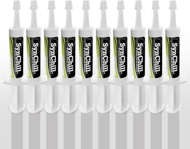 SynChill Oral Horse Supplement Gel, 100% Natural Nutritional Support, Helps Maintain Focus & Composure, Trusted by Equine Professionals, Drug-Free & Made in USA - 10 Pack