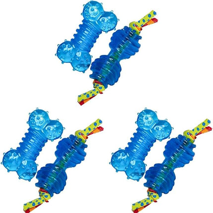 Petstages Mini Orka Chew Pair Bone & Dumbbell Dog Toys - 6 Pack