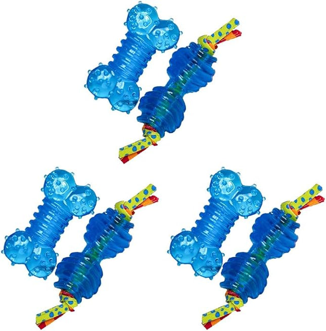 Petstages Mini Orka Chew Pair Bone & Dumbbell Dog Toys - 6 Pack