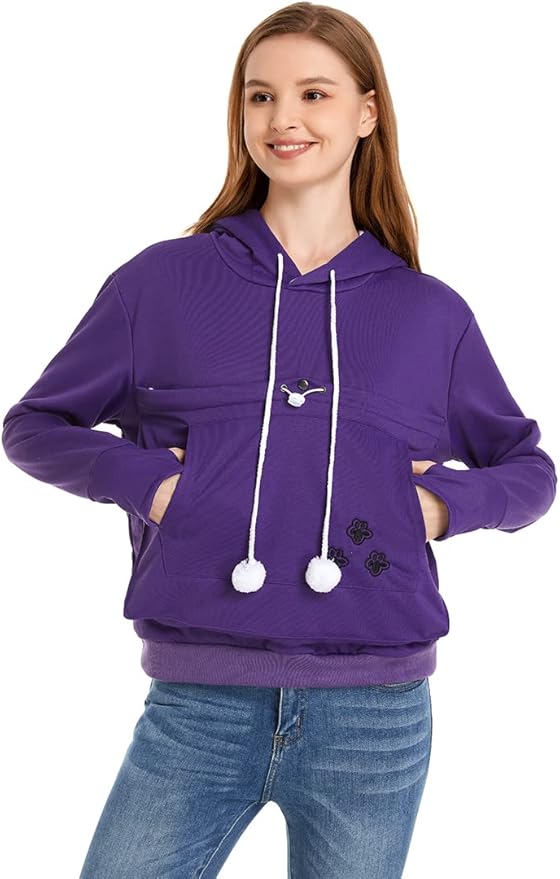 LINYUCHEN Cat Dog Pouch Hoodie Large Pet Pouch Sweatshirt Puppy Kitten Holder Carrier Pullover Shirt Unisex Hoodies