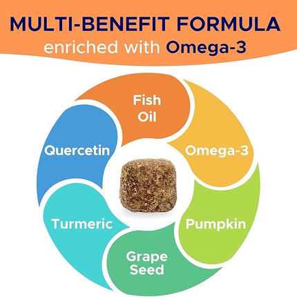 Dog Allergy Relief Chews — Anti-Itch Skin & Coat Supplement: No Fillers, Just Flavor - Itchy Skin Relief Treatment w/Omega 3 Fish Oil - Itching&Paw Licking - Dry Skin&Hot Spots - BBQ Chicken