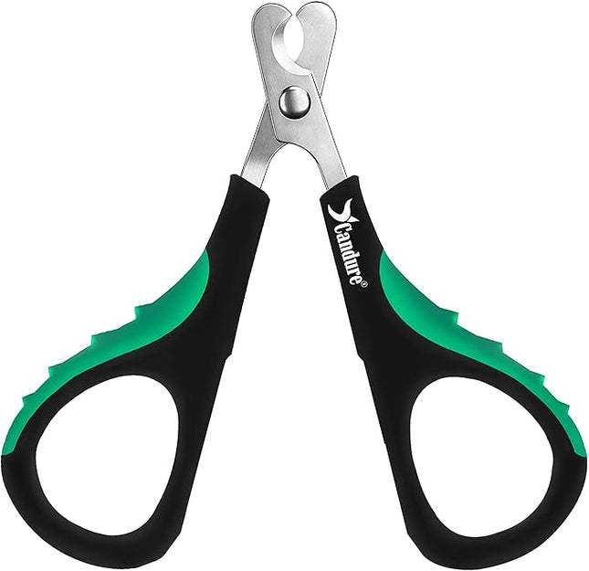 Candure Cat Nail Clippers for Cats, Rabbits, Hamsters, Birds - Stainless Steel Trimmer with Precise Angled Edges for Easy & Safe At-Home Grooming