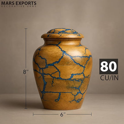 Handcrafted Wooden Urn for Human Ashes Adult Male - Small Decorative Urn for Ashes for Women & Men - Funeral & Burial Urn - Holds Up to 80lbs (Medium)