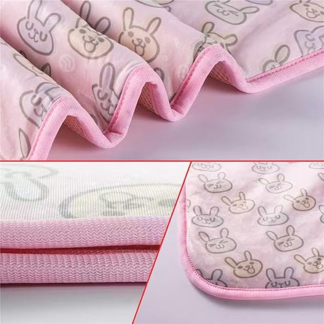 NACOCO Pet Cooling Mat Cat Dog Cushion Pad Summer Cool Down Comfortable Soft for Pets and Adults (L, Pink)