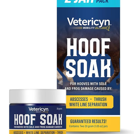 Vetericyn Hoof Soak for Hooves with Sole and Frog Damage Caused by Abscesses, White Line Separation, and Thrush. 30 Grams, 2 Pack (2 Pack)
