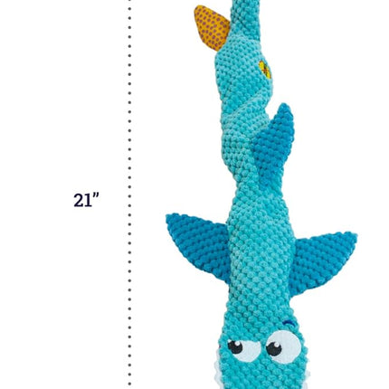 Petstages Stuffing-Free Floppy Shark Plush Dog Toy, Large