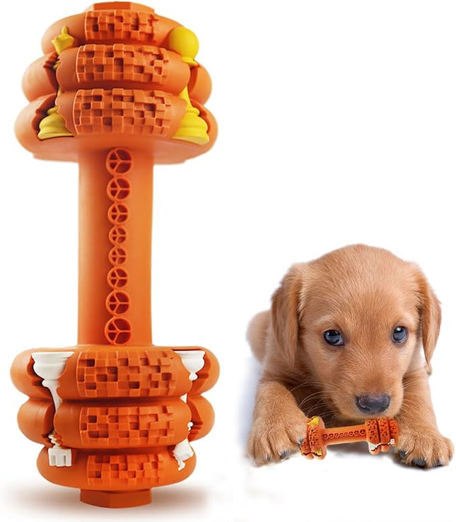 Dog Chew Toys for Aggressive Chewers,Food Grade Non-Toxic Dental Pet Toy,Tough Durable Indestructible Dog Toys for Small Medium Dogs.Orange（8IB-15IB）