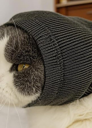 Cat Hematoma Ear Wrap, Pinpoint Mesh Anxiety Relief, Cat Bath Accessories for pet Grooming & Force Drying (Grey S)