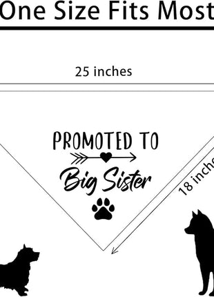Big Sister Dog Bandana - Pregnancy Announcement Pet Scarf for Dog Lover Pregnancy Reveal Ideas