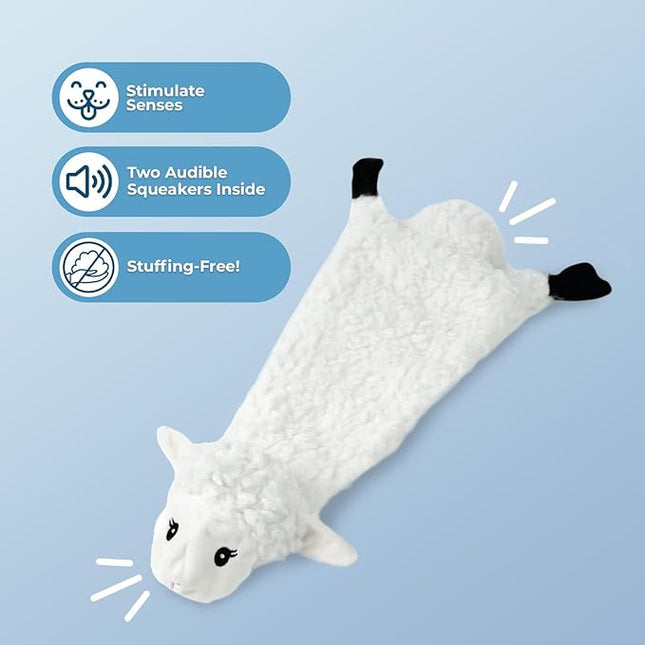 Best Pet Supplies Squeaky Dog Toys with Soft Durable Fabric for Small, Medium and Large Pets Interactive Toy for Indoor Play, Supports Active Biting and Play - Sheep, Medium