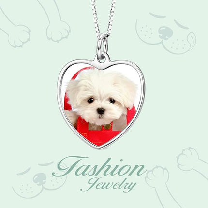 LONAGO Full Color Photo Picture Personalized Necklace Custom Etched Dog Tag Image Pendant with Message Name