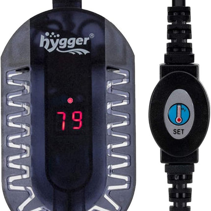 hygger Mini Glass Aquarium Heater Adjustable Temperature LED Digital Display Small Fish Tank Heater for 6.5-13 Gallon Turtle Betta Tank with Protective Guard 100W