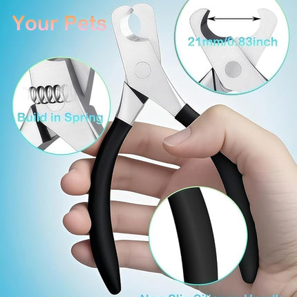 Large Dog Nail Clippers Wide Jaw Opening Heavy Duty Dog Nail Trimmer Cat Claw Clippers(Black)