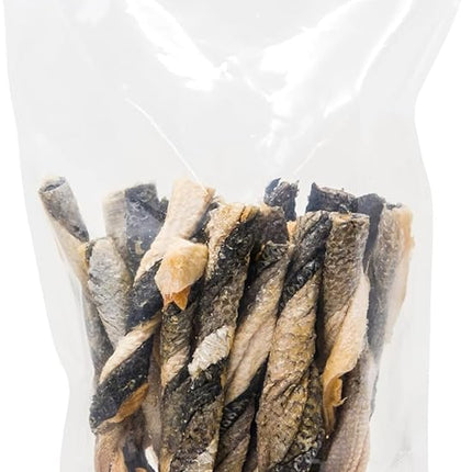 hotspot pets Freeze Dried Salmon Skin Sticks for Cats & Dogs - Reasealable 1lb Big Bag Single Ingredient All Natural Omega 3 Benefits, Salmon Sticks- Perfect for Training, Topper or Snack