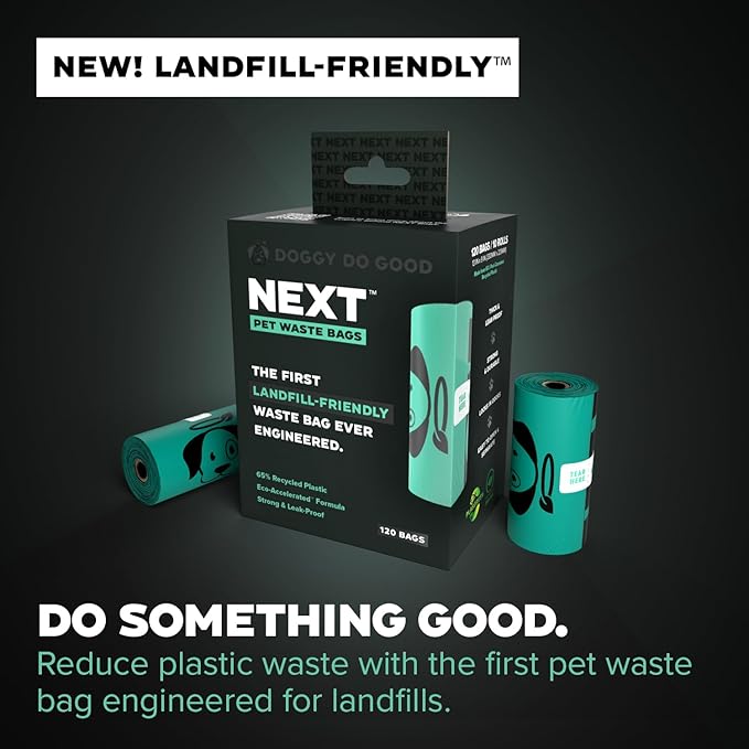 Doggy Do Good Poop Bags for Dogs (90 Ct), Easy Open Dog Poop Bags Single Roll, Certified Home Compostable