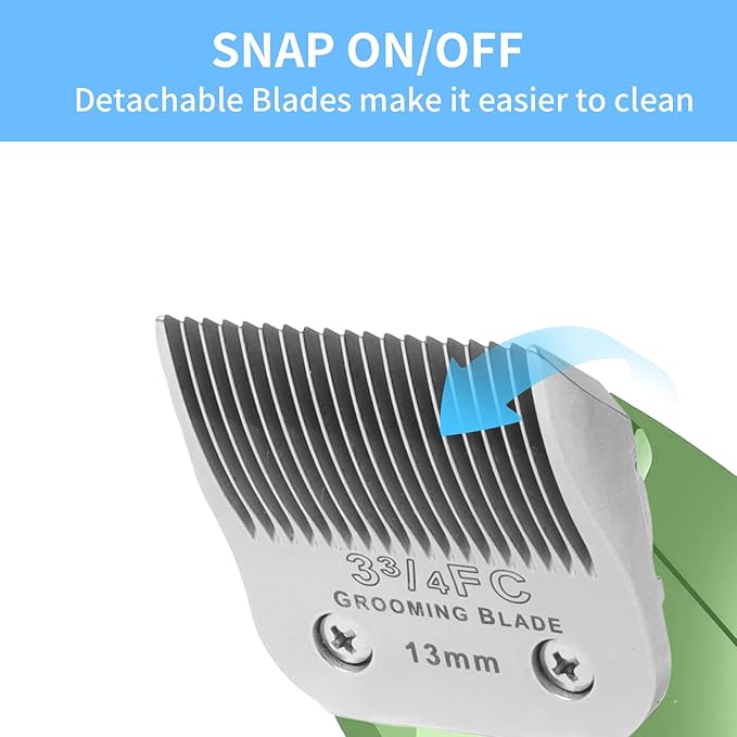 3 Pcs Size 3-3/4FC Detachable Dog Grooming Blades, Compatible with Andis, Oster A5, Wahl KM10 Series Clippers, Cut Length 13mm, Silver(3-3/4FC 13mm, 3Packs)