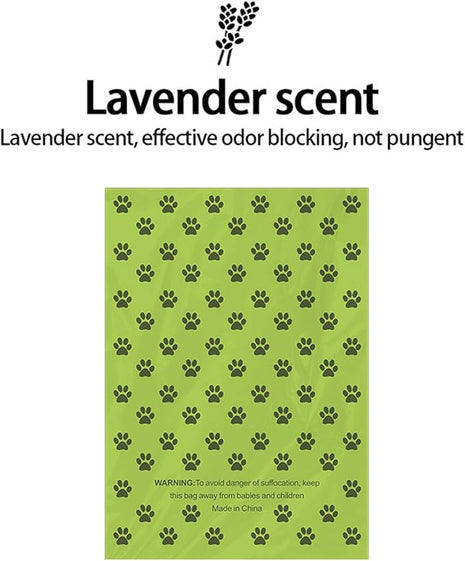 Biodegradable Dog Poop Bags Rolls with Pull-Ring Dispenser - 5 Fresh Scents, Large 9x13 Inch Plant-Based Bags, Leakproof & Easy Tear (Lavender Scent, Light Green, 240 Count, 16 Rolls)