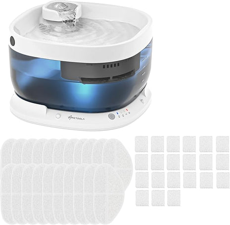 Wireless Dog Water Fountain with 21 Filter, Battery Operated Dog Water Dispenser with Motion Sensor, 237 oz/ 7L Cordless Fountain Water Bowl for Large Dogs, Cats(Replacement Filter for 5months)