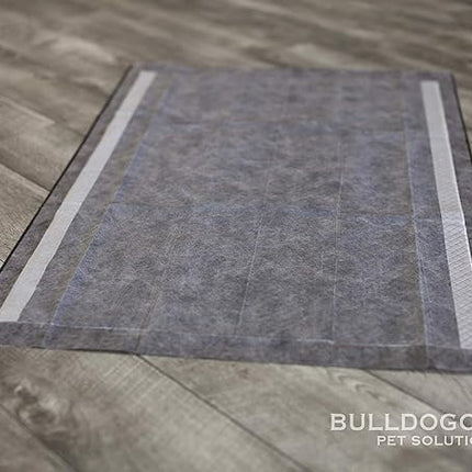 Bulldoglogy Carbon Black XL Dog Pee Pads for Extra Large Dogs with Adhesive Sticky Tape - Extra Large Charcoal Housebreaking Dog Pee Pads Disposable (24x35) (40-Count, Black)