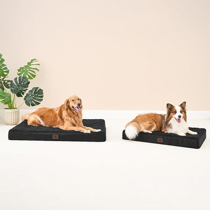 EHEYCIGA Orthopedic XXL Dog Beds for Jumbo Dogs with Removable Washable Cover for Crate, Black, 47x29
