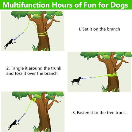 XiaZ Tug of War Dog Toy, Interactive Dogs Toy Bungee Hanging Tether with 2 Chew Rope Toys, Heavy Duty Puppy Outdoor Activity Aggressive Chewers Best Small to Large Boredom Exercise and Play (Green)