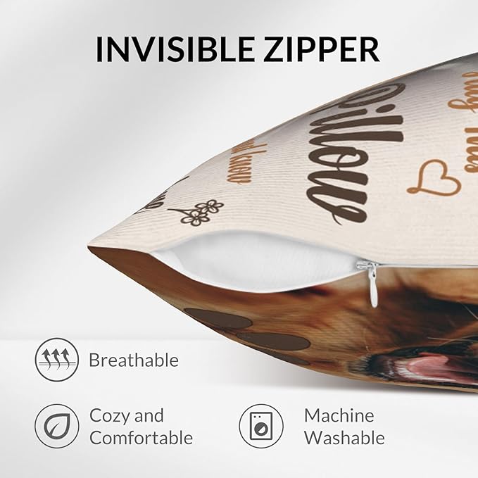 Custom Pet Memorial Throw Pillow with Photo, Personalized Sympathy Gifts for Dog Cat Loss, Pet Memorial Gifts for Pet Loss, Birthday, Christmas, (16x16 Inch)