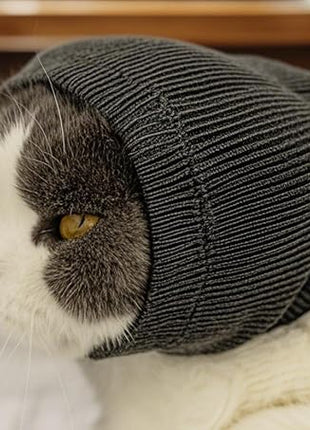 Cat Hematoma Ear Wrap, Pinpoint Mesh Anxiety Relief, Cat Bath Accessories for pet Grooming & Force Drying (Grey S)