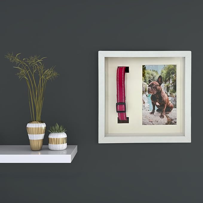 Pet Memorial Dog Picture Frame, 4 Customizable Displays, 9x9, Paw Print Kit for Dogs, Pet Memorial Gift for Dogs, Loss of Dog Sympathy Gift, Pet Paw Print Impression Kit (White)