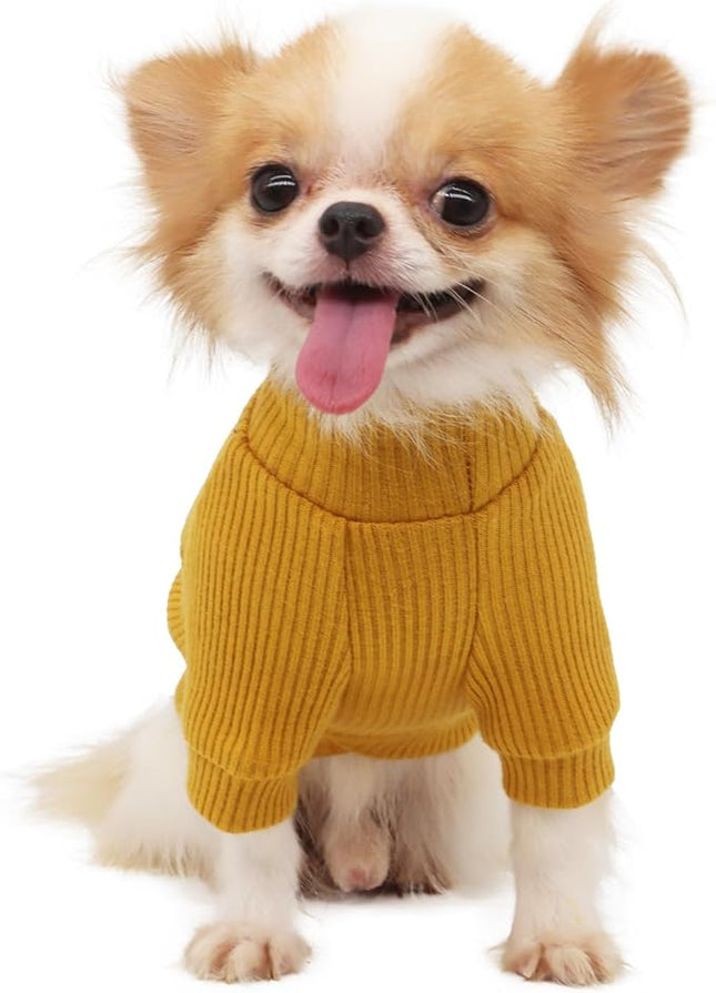 LOPHIPETS Small Dog Turtleneck Sweaters for Chihuahua Puppy Clothes-Yellow/L