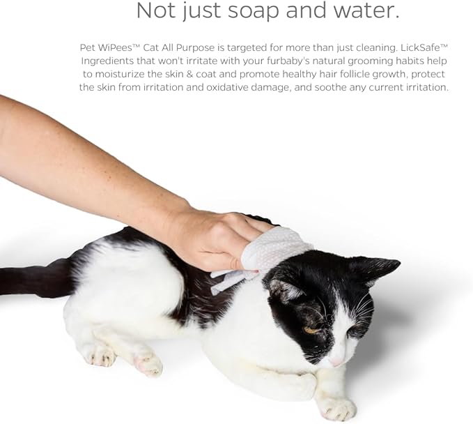 Cat All Purpose Pet WiPees™ – 100 Daily Cat Bath Wipes, All Natural Cat Wipes for Ears, Fur & Folds, Gentle Pet Wipes for Cats, pH-Balanced to Cats Specific Skin & Biome (Calming, 100ct)