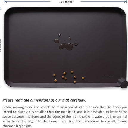 Hoki Found Silicone Pet Food Mats Tray - High-Lips Pet Dog Cat Bowl Mats - Pet Feeding Mat - Waterproof Dog Cat Food Mats -Pet Water Mats for Floors - Dark Oak