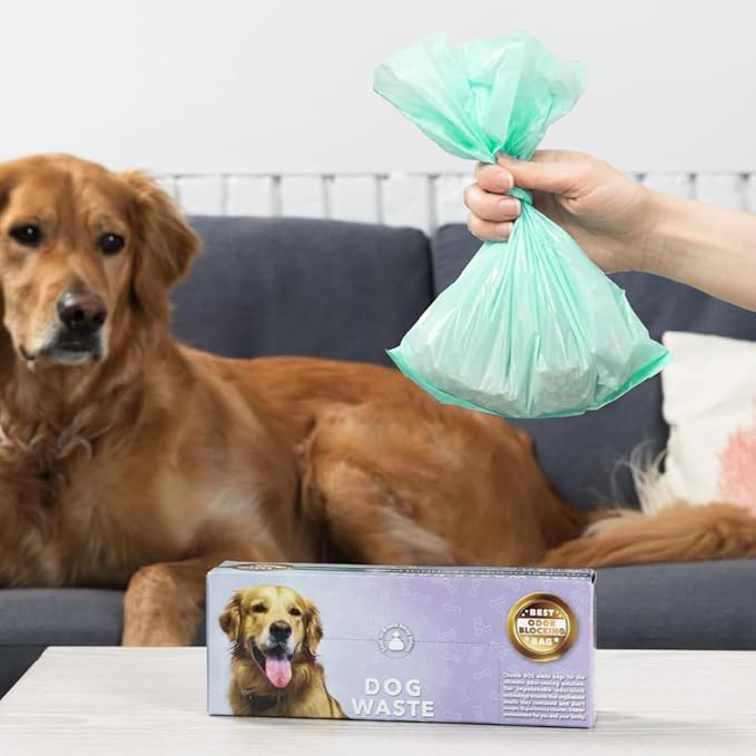 BOS Odor-Sealing Dog Poop Bags for Pet Waste - Disposal Doggy Bags - Scent & Smell Free (90Bags) [Size: M, Color: Light Mint Green] (Pack of 2)
