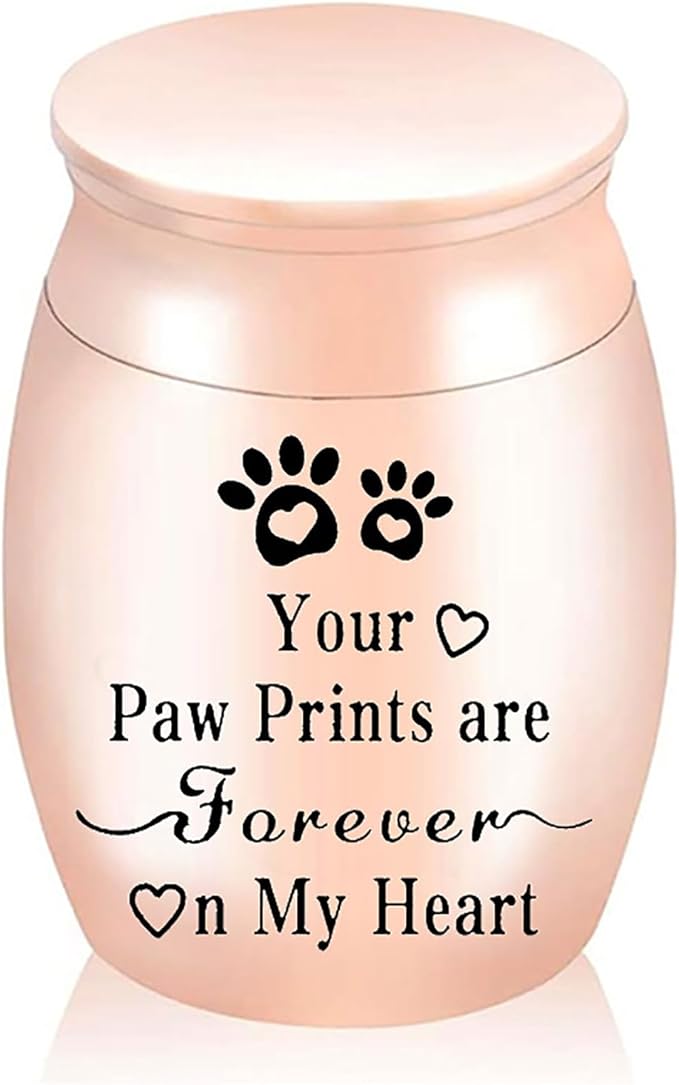 Small Pet Urns for Dogs Ashes Mini Urn Dog Ashes Cremation Keepsake Pet Memorial Urns Gift，Pink