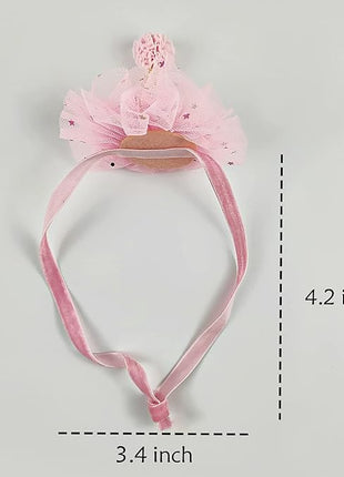 Birthday Hat Scarf Set for Pet Puppy Cat, Cute Lace Bandana Bib Scarf Crown Hat Princess Costume for Cats Small Dogs,Pink Outfit for Birthday Party