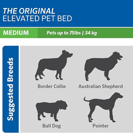 Coolaroo Original Elevated Dog Bed - Breathable Off-The-Ground Pet Bed with Cooling Fabric, Joint Relief & Moisture-Resistant Fabric, 100% Recyclable, Easy Clean, Nutmeg, Medium